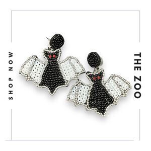 Beaded Bat‎ Earrings